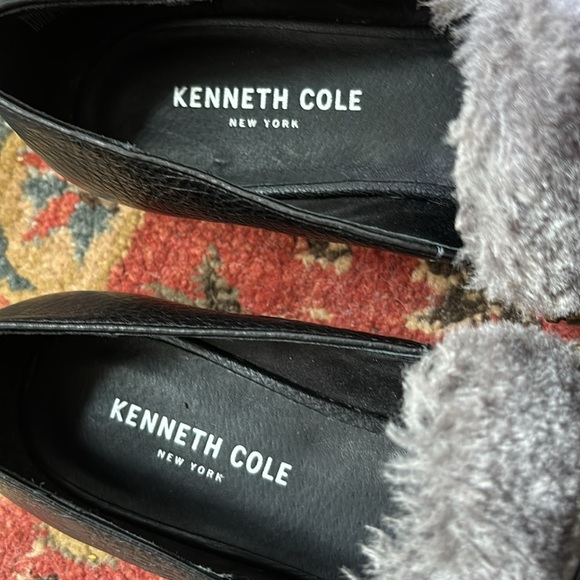 KENNETH COLE NY ❤️NWOT size 8. Faux grey fur with bronze strap black heel - Picture 4 of 6